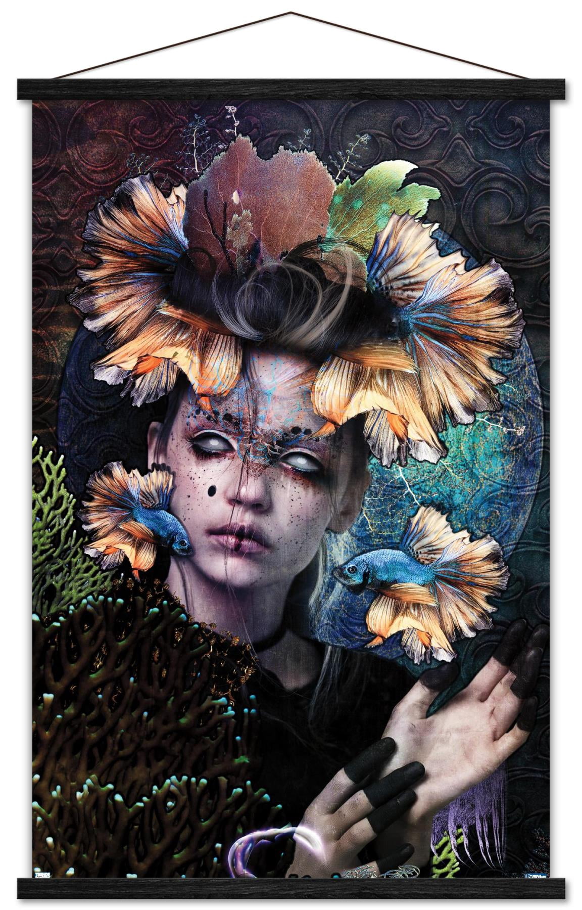 Jena DellaGrottaglia: Cosmic Zodiac - Pisces Wall Poster with Magnetic Frame, 22.375" x 34"
