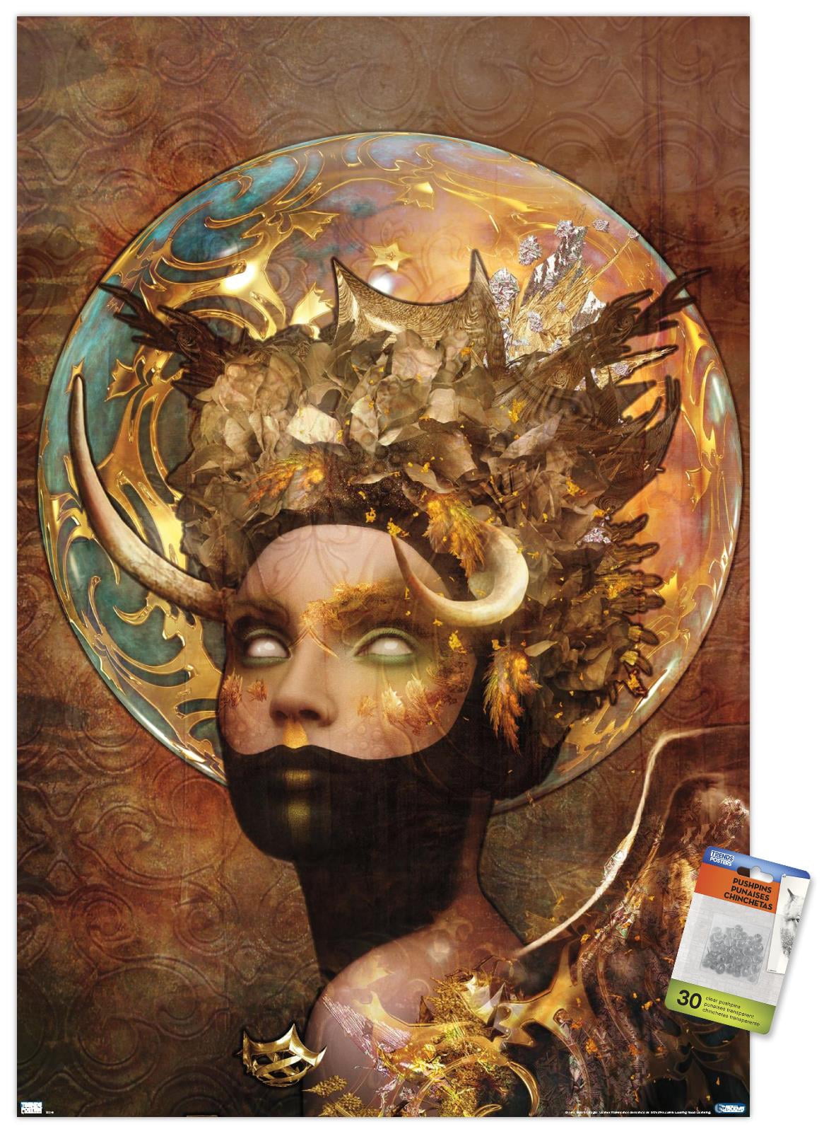 Jena DellaGrottaglia: Cosmic Zodiac - Taurus Wall Poster with Pushpins, 22.375" x 34"