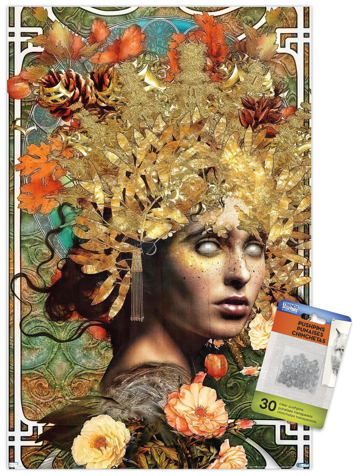 Jena DellaGrottaglia: Cosmic Zodiac - Virgo Wall Poster with Push Pins, 14.725" x 22.375"