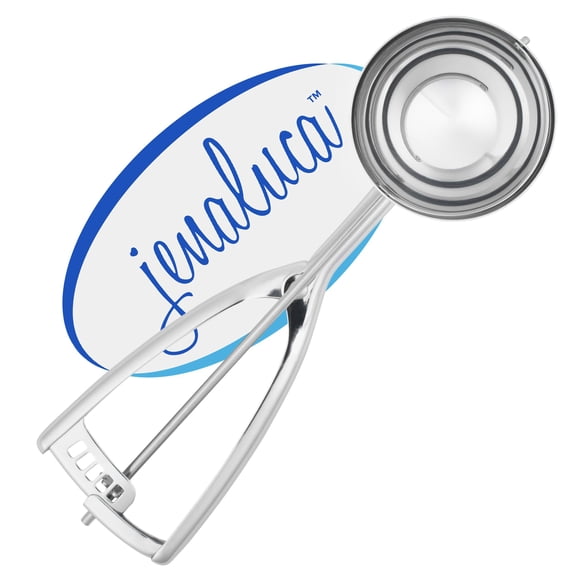 Jenaluca Jumbo Ice Cream Scoop - Cupcake and Muffin Scooper - 1/2 Cup Disher Size #8 scooper for icecream, batter & food portions