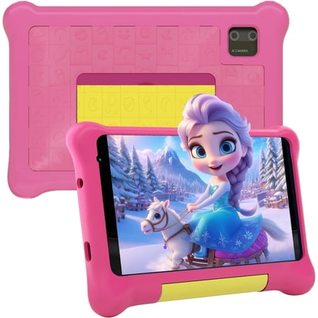 Jenbizz 7" Kids Tablet，5GB RAM 32GB ROM Android Tablet Computer for Children，parental controls，Eye Protection Toddler Tablet for Ages 4-12（Pink）