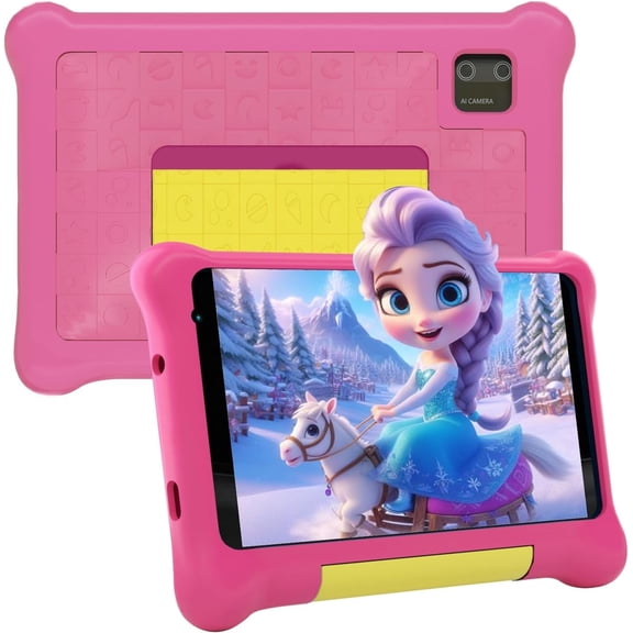 Jenbizz 7" Kids Tablet,5GB RAM 32GB ROM Android Tablet Computer for Children,parental controls,Eye Protection Toddler Tablet for Ages 4-12(Pink)