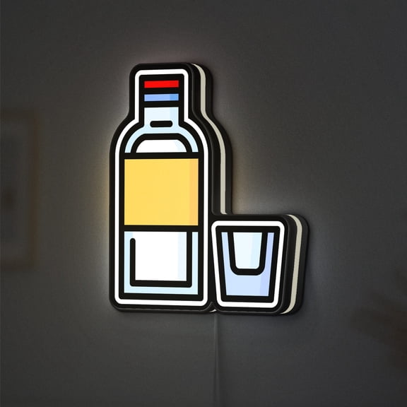 Jenever 3D Novelty Light Box, Custom Text Option, Dutch Gin Bottle Wall Art, Traditional Holland Alcohol Decor (Width 8 inch, 20cm)