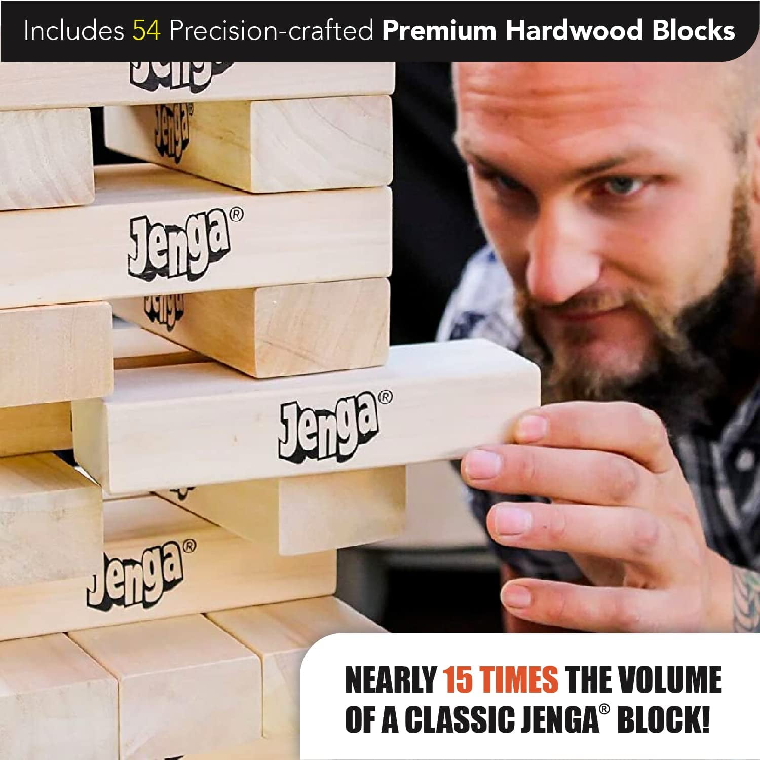 Jenga Giant - JS7 Oversized Extra Large Hardwood Stacks Up
