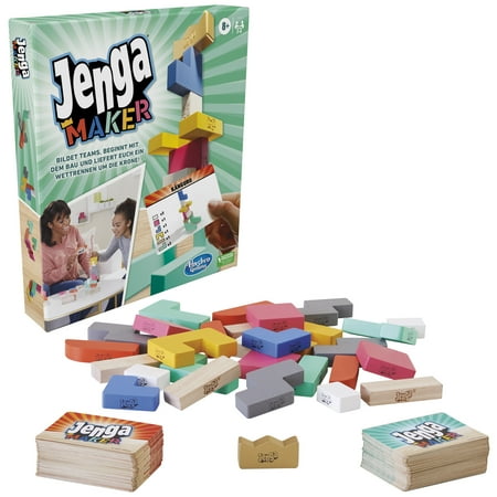 Jenga Maker, Genuine Blocks, Stacking Tower Game, Game for Kids Ages 8 and Up, Game for 2-6 Players