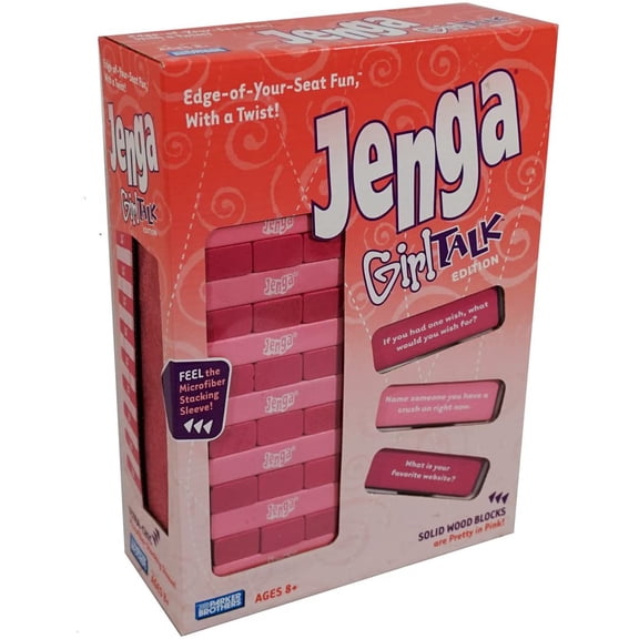 Hasbro Jenga Pink Girl Talk Edition