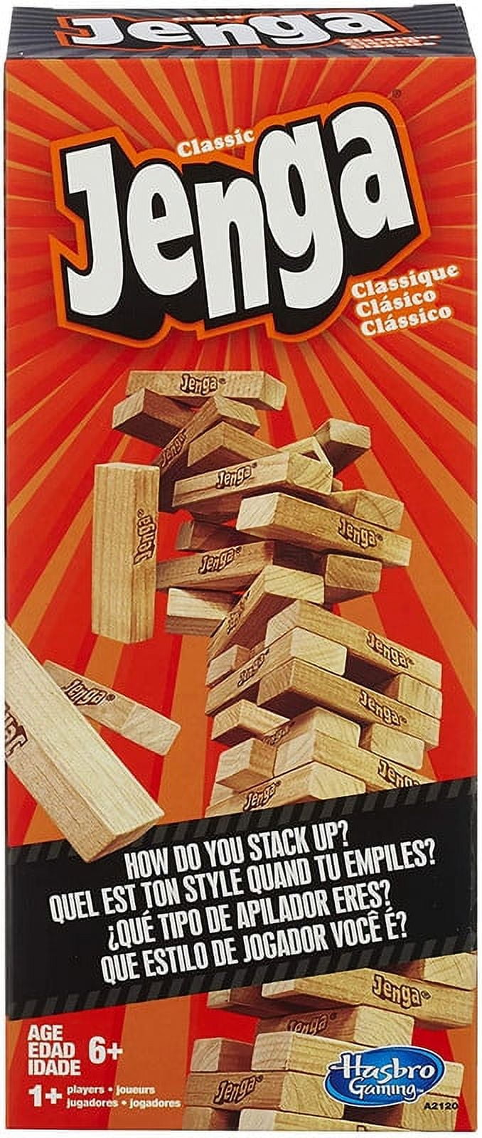 Jenga Stacking Game, Wood Multicolor, 2.2 oz, 1.73 x 6.26 x 7.99 inches