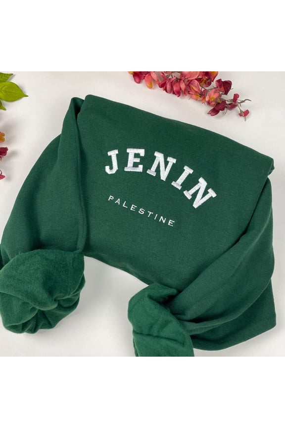 Jenin Palestine Embroidered Palestinian Coordinates, Sweatshirt