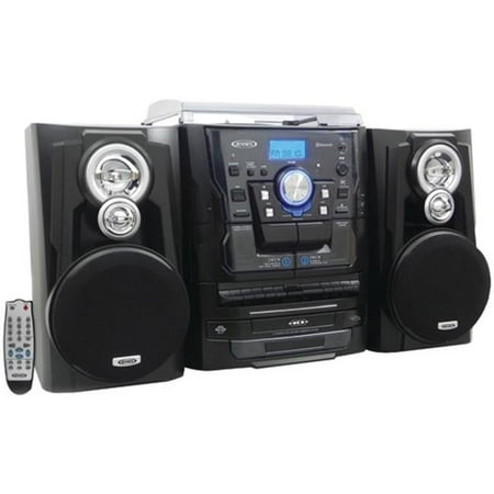 Jenjmc1250 Bluetooth 3-Speed Stereo Turntable Music System With 3-Cd Changer & Dual Cassette Deck