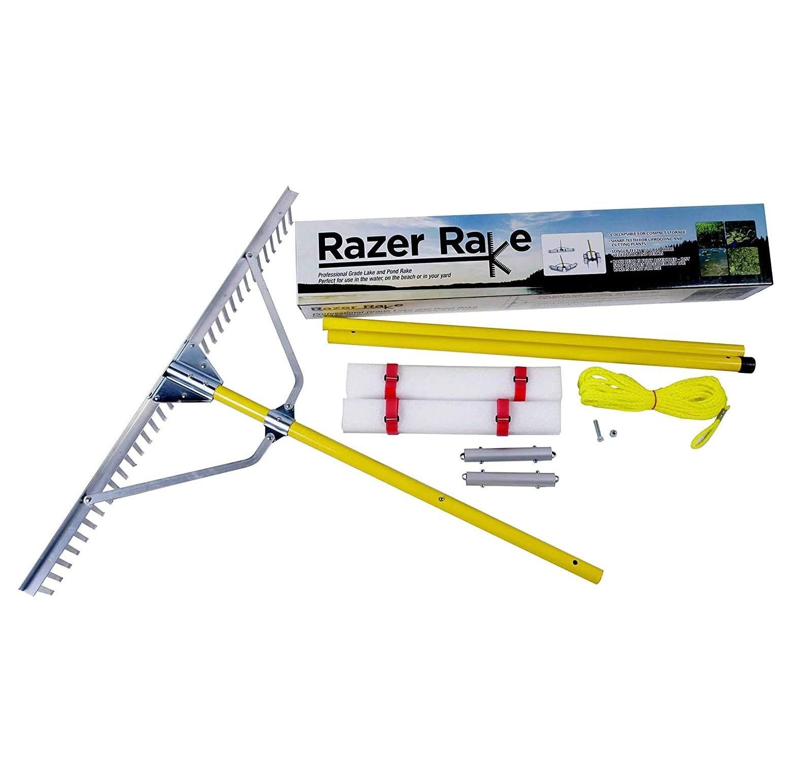 Jenlis Razer Rake Collapsible AllPurpose Aluminum Lake and Landscape Weed Rake