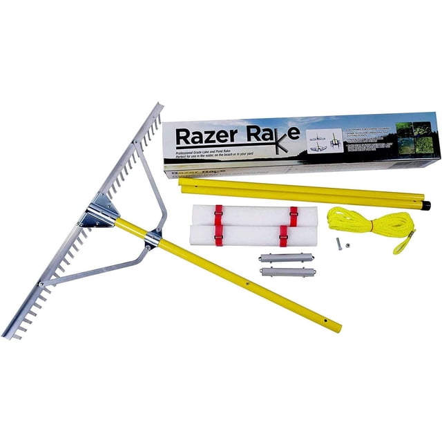 Jenlis Razer Rake Heavy Duty Collapsible Aluminum Lake Rake for Removal ...