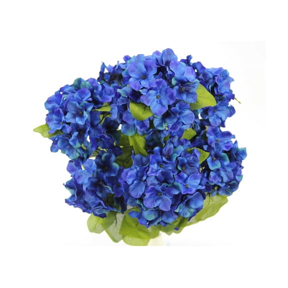JenlyFavors 22 Inch X-Large Satin Artificial Hydrangea Silk Flower Bush 7 Heads Royal Blue
