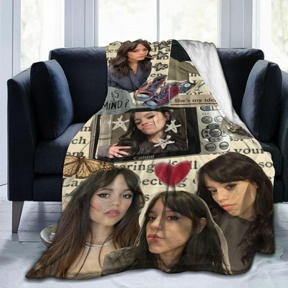 Jenna Ortega Blanket Anti-pilling Throw Blanket Plush Blanket Lightweight & Ultra-soft, Warm & Comfy Flannel Fleece Blanket for Couch, Bed, Sofa, 40x50