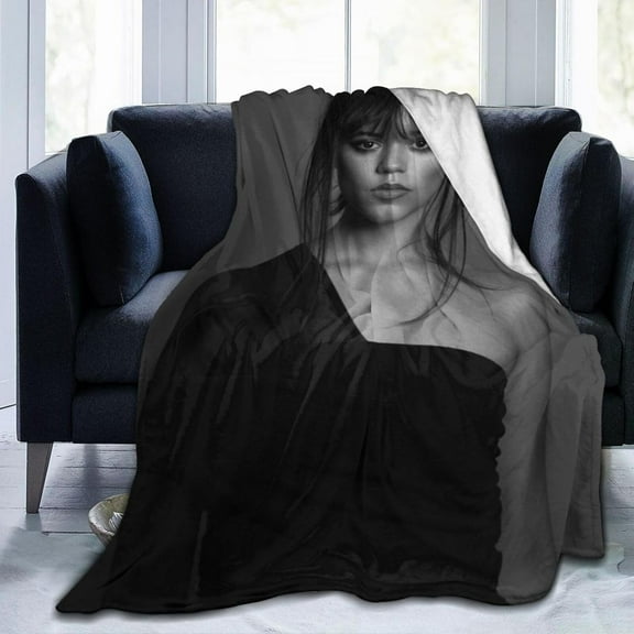 Jenna Ortega Blanket Anti-pilling Throw Blanket Plush Blanket Lightweight & Ultra-soft, Warm & Comfy Flannel Fleece Blanket for Couch, Bed, Sofa, 60x80