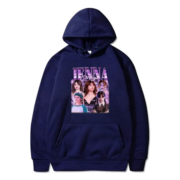 Jenna Ortega Merch Hoodie Retro Print Trend Sweatshirt Unisex Classic Pullover Streetwear
