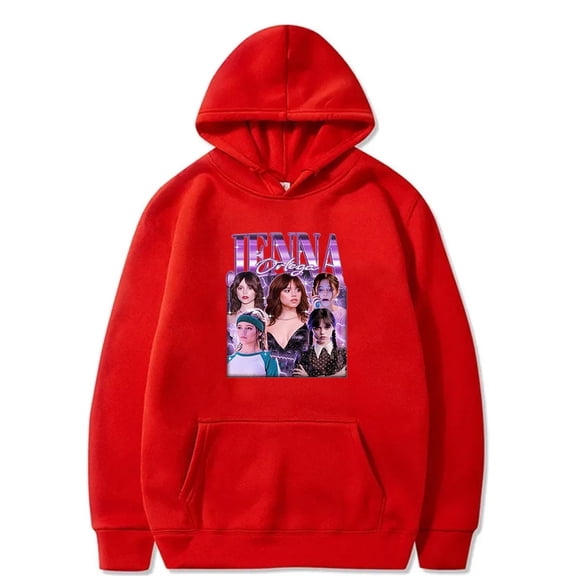 Jenna Ortega Merch Hoodie Retro Print Trend Sweatshirt Unisex Classic Pullover Streetwear