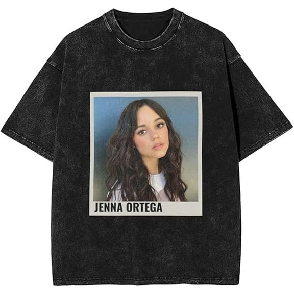 Jenna Ortega Merch Washed T-shirt Retro Print Short Sleeve Men And Women Classic Street Wear
