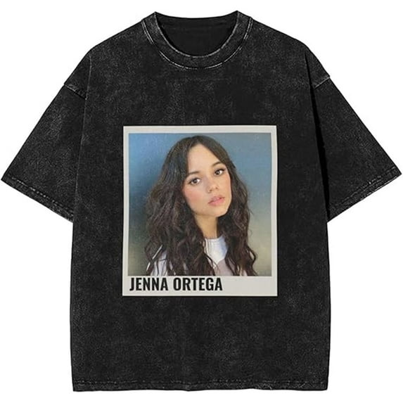 Jenna Ortega Merch Washed T-shirt Retro Print Short Sleeve Men And Women Classic Street Wear