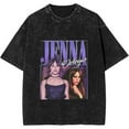 thumbnail image 1 of Jenna Ortega Merch Washed T-shirt Retro Print Short Sleeve Men And Women Classic Street Wear, 1 of 2