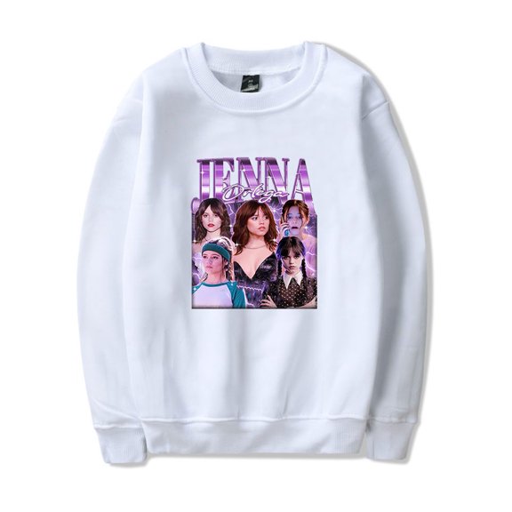 Jenna Ortega Vintage Crewneck New Logo Merch Long Sleeve Sweatshirts Women Men Fashion Streetwear