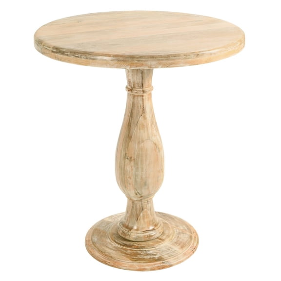 Jenna Pedestal Bar Table in Coastal Natural Finish On Mango Solid Wood