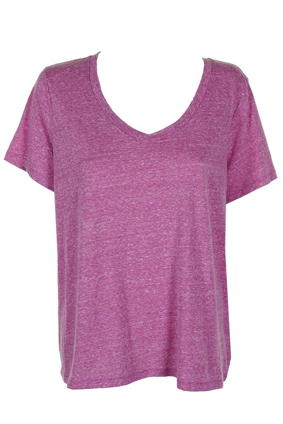 By Jennier Moore Plum Sorbet Heather Short-Sleeve V-Neck Pajama T-Shirt S