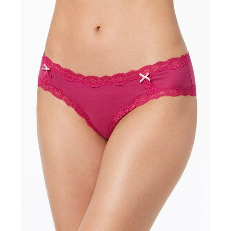 Jenni Cotton Lace Trim Hipster Underwear (Magenta Moon, XXL) 