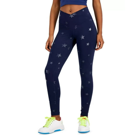 Jenni On Repeat Crossover Full Length Printed Leggings, Navy, Large