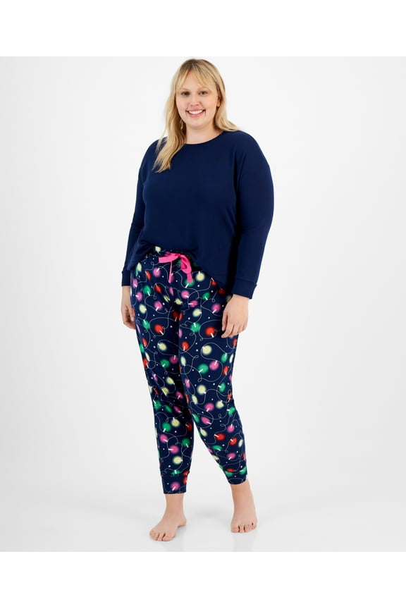 Plus Size Long Sleeve Mix It Packaged Pajama Set, Created for Macy's