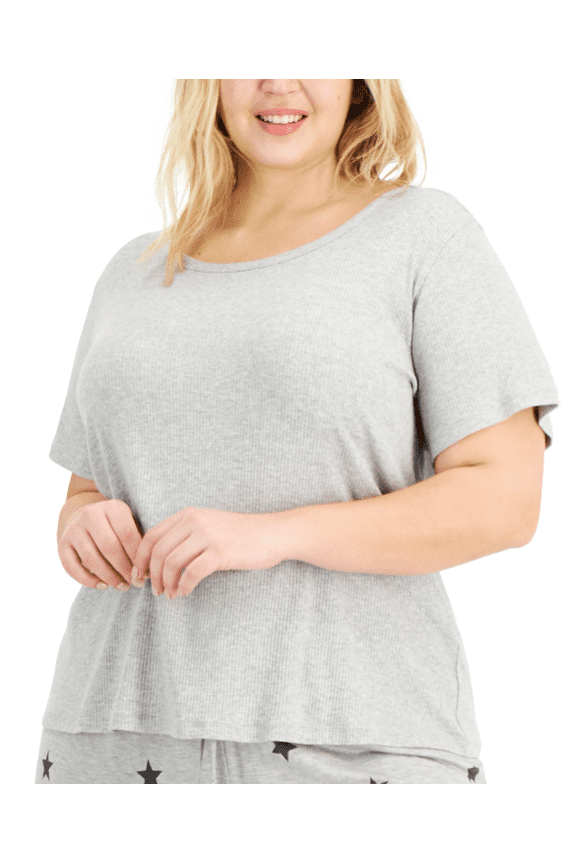Plus Size Ribbed Sleep T-Shirt, 2X