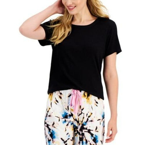 Jenni Ribbed Black Pajama Top Size Medium