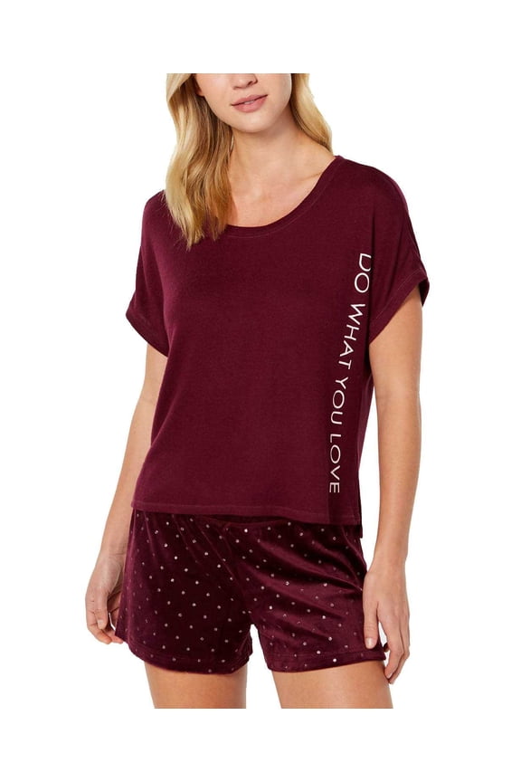 Soft Sweater Knit Pajama Top (Wine, XS)