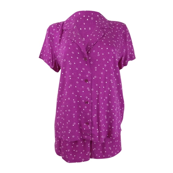 Jenni Women's 2-PC. Printed Top & Shorts Pajama Set (M, Disty Stars)