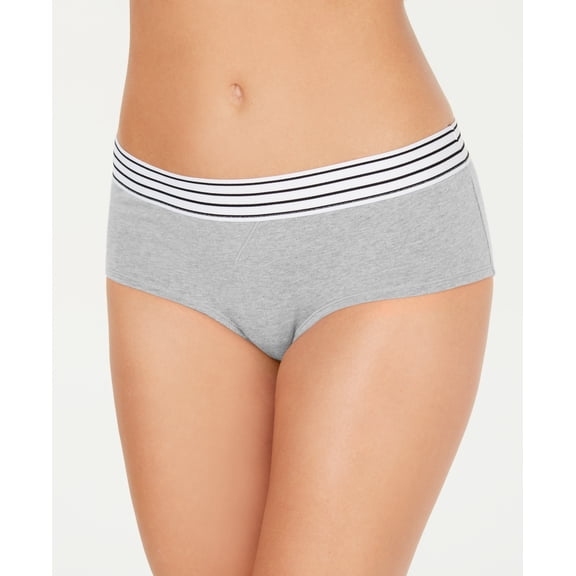 Jenni Womens Elastic Waistband Cotton Hipster Underwear, Grey, XX-Large