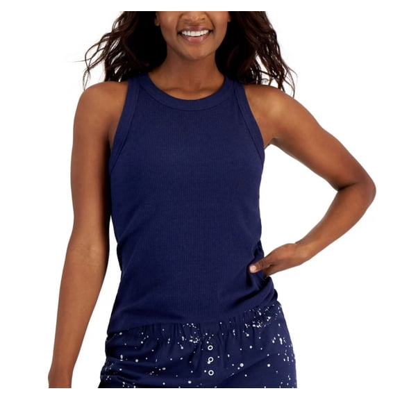 Jenni Women's High-Neck Pajama Tank Top-Navy Sail -Small
