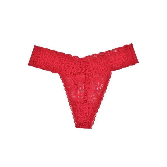 Jenni Women's Lace Thong Underwear Red One Size