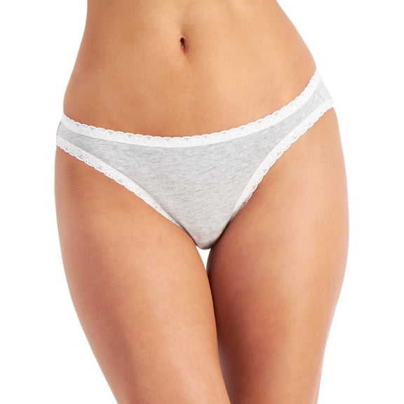 Jenni Women’s Lace Trim Bikini Underwear, Sleep Grey Heather, XXXL
