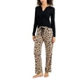 thumbnail image 1 of Jenni Women’s Split-Neck Pajama Top, Black, Large, 1 of 4