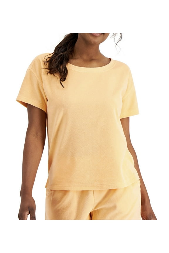 Women's Terry Cloth Crewneck Top Juicy Melon Size L