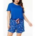 thumbnail image 1 of Jenni Women’s by Jennifer Moore Plus Size Solid Pajama T-Shirts, Blue, 3X, 1 of 1