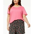thumbnail image 1 of Jenni Women’s by Jennifer Moore Plus Size Solid Pajama T-Shirts, Pink, 2X, 1 of 1