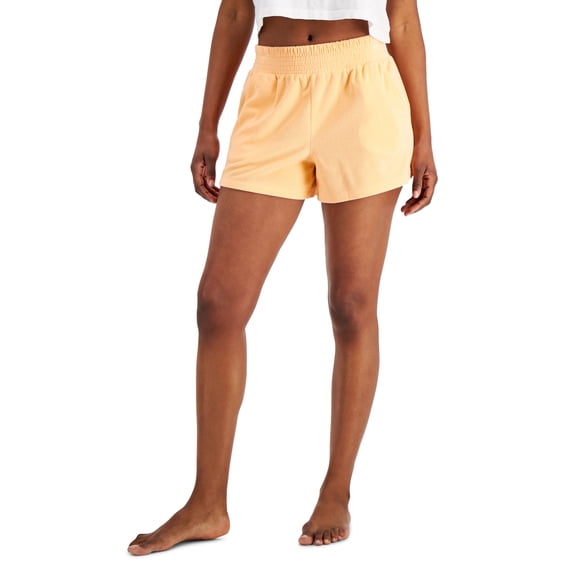 Jenni Womens Smocked Waist Terry Cloth Shorts Juicy Melon XL