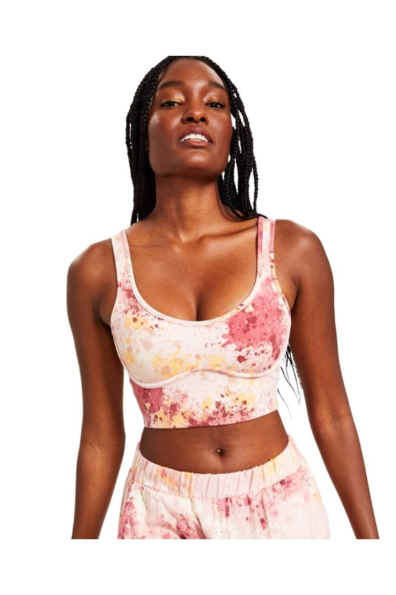Womens Style Not Size Corset Bra Crop Top, Watercolor Blush, X-Small