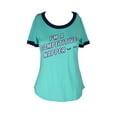 thumbnail image 1 of Jenni Womens Turquoise Navy Napper Graphic T-Shirt XS, 1 of 1