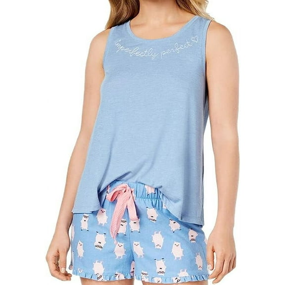 Jenni by Jennifer Moore Womens Graphic Print Pajama Tank Top Only,1-Piece, Large, Delft Opd