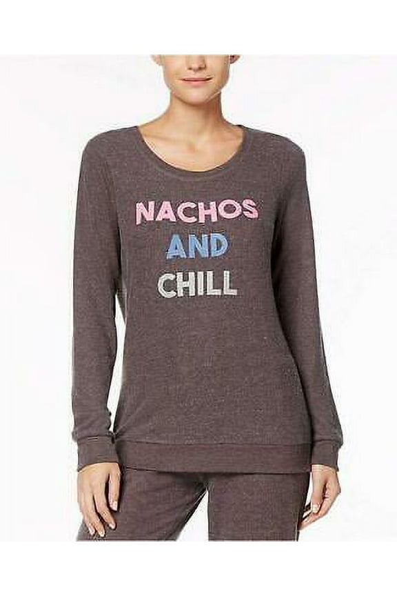 Womens Graphic Print Pajama Top Only,1-Piece, Medium, Nachos N Chill
