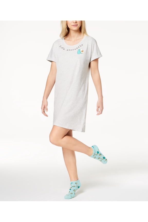 Womens Graphic Print Sleepshirt With Socks
