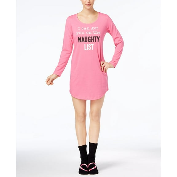 Jenni by Jennifer Moore Womens Graphic Top and Socks Sleepshirt Set