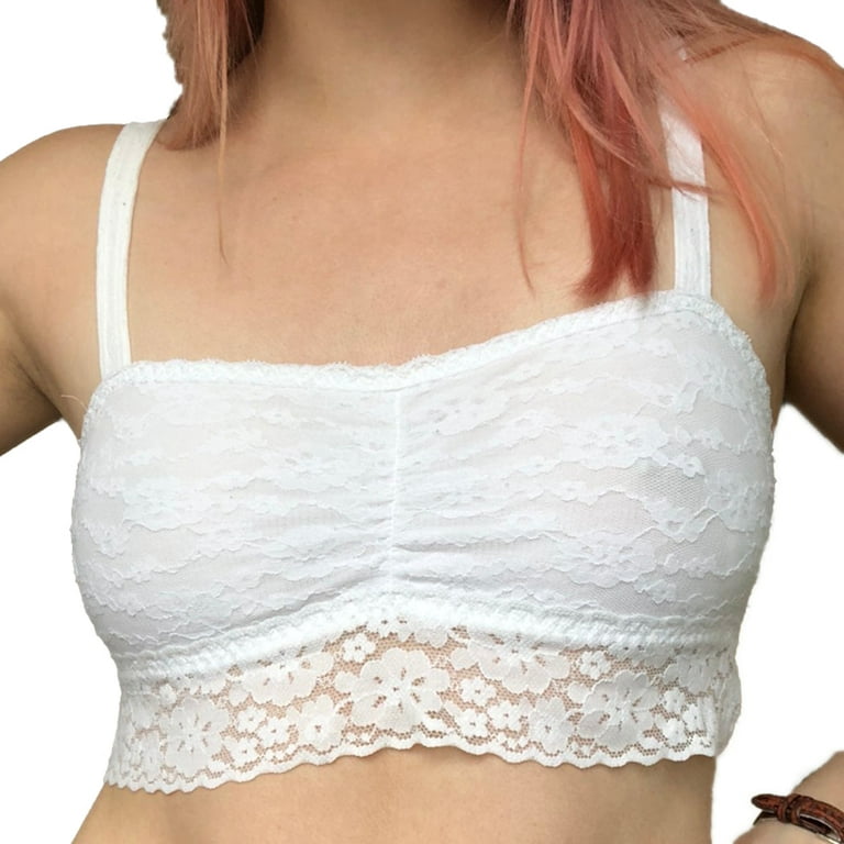 Gilly Hicks White Laced Halter Bralette Size Large, Women's