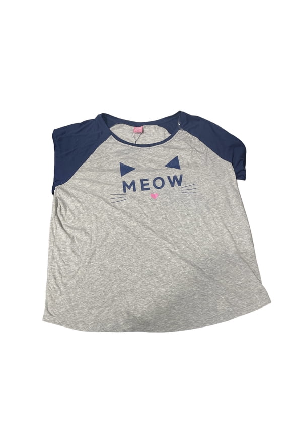 Womens Knit Pajama Top Only,1-Piece, XX-Large, Grey/Blue